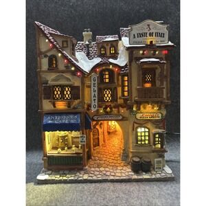 VTG 2003 Lemax A Taste of Italy Village Light Up Shops Wall Hanging Facade 35855